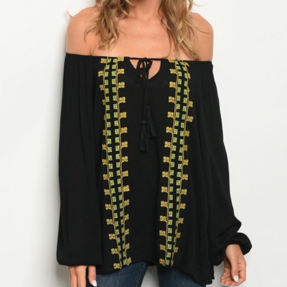 Brandi Black Off the Shoulder Top